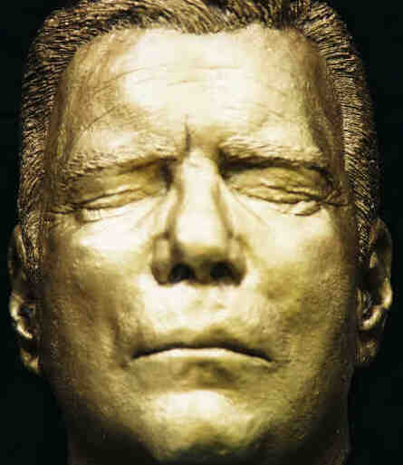 Closeup of William Shatner Life Mask